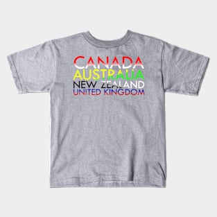 CANZUK: Countries with National Colours Kids T-Shirt